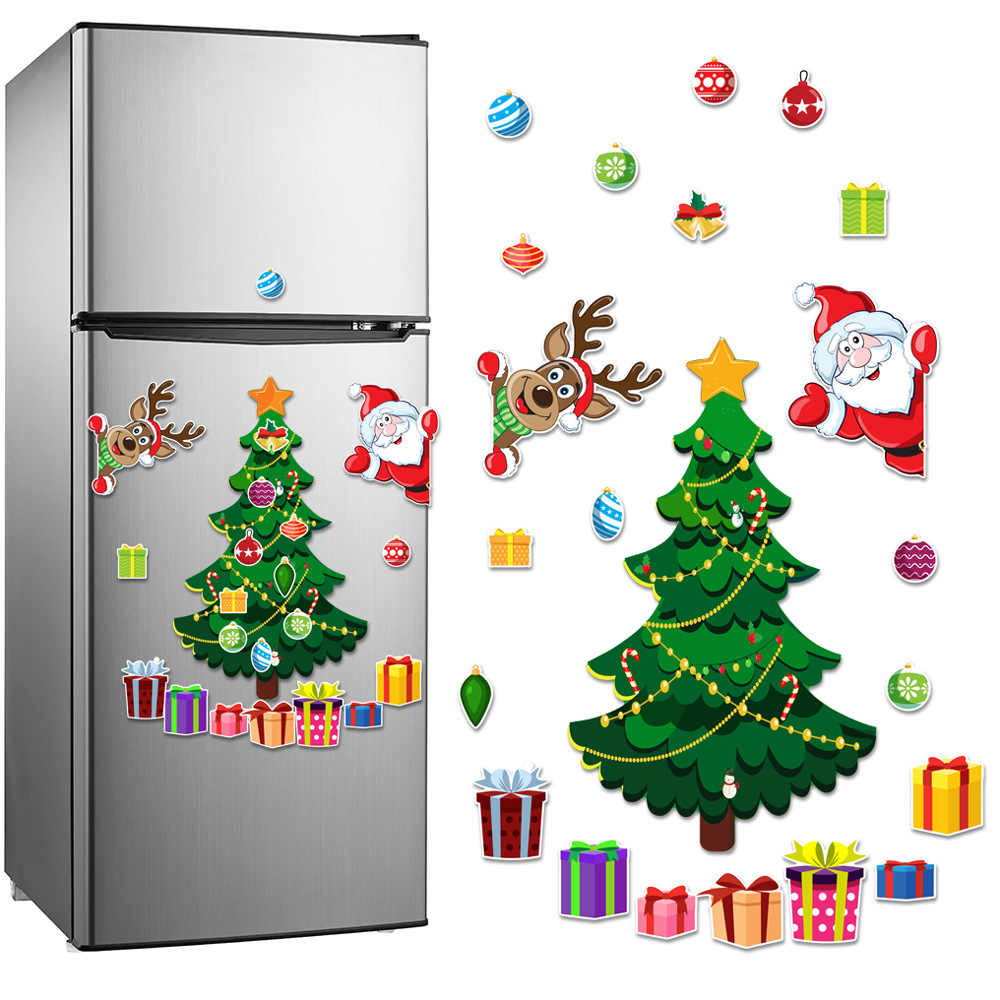 Christmas tree magnetic stickers Santa Claus magnetic holiday decoration party atmosphere
