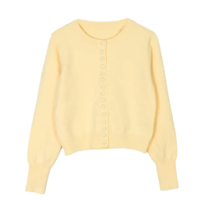 Loose Thin Purplish Red Single breasted Knitted Cardigan Coat For Women Yellow - Shop at LoveMi