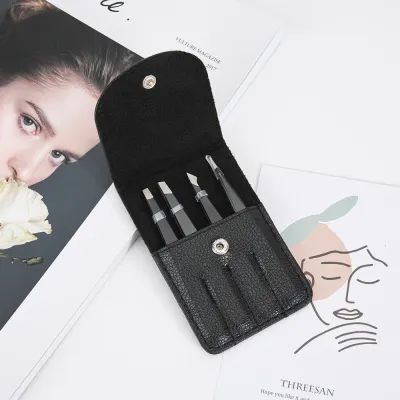 Three Piece Set Of Stainless Steel Eyebrow Plucking Forceps For Eyebrow Trimming Tools