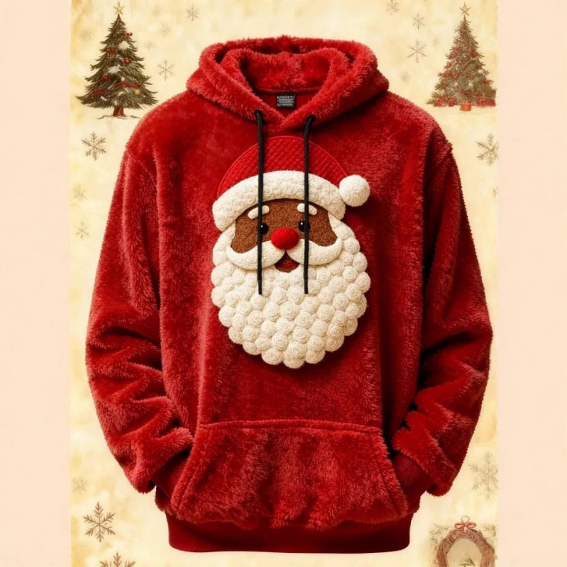 3D Digital Print Christmas Hooded Pullover Sweatshirt