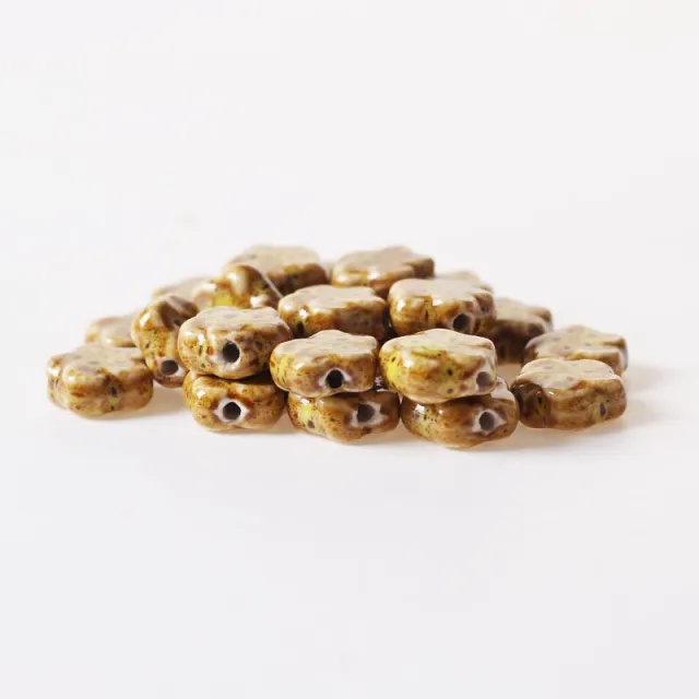 Diy Material Ceramic Flower Glaze Pattern Round Beads 10 Flower Glaze Yellow - Shop at LoveMi