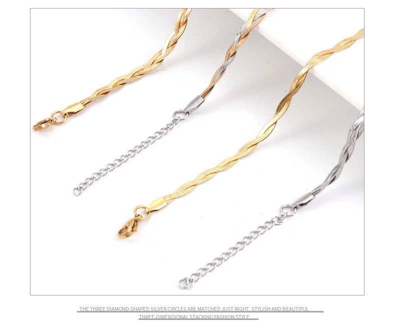 Personalized Twist Double-layer Mirror Cross Clavicle Chain