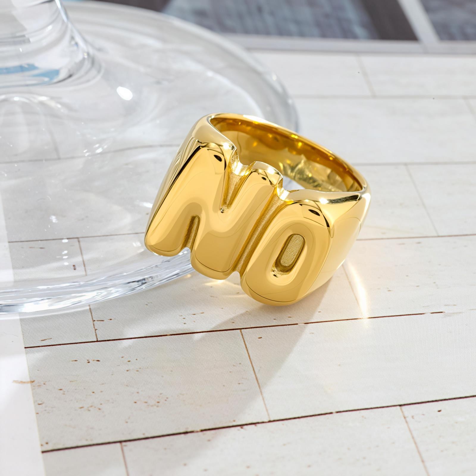 Two-Tone Letter NO Ring, picture 4 of 4