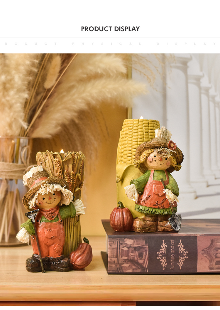 Title 9, Harvest Festival Resin Craft Ornament Scarecrow...