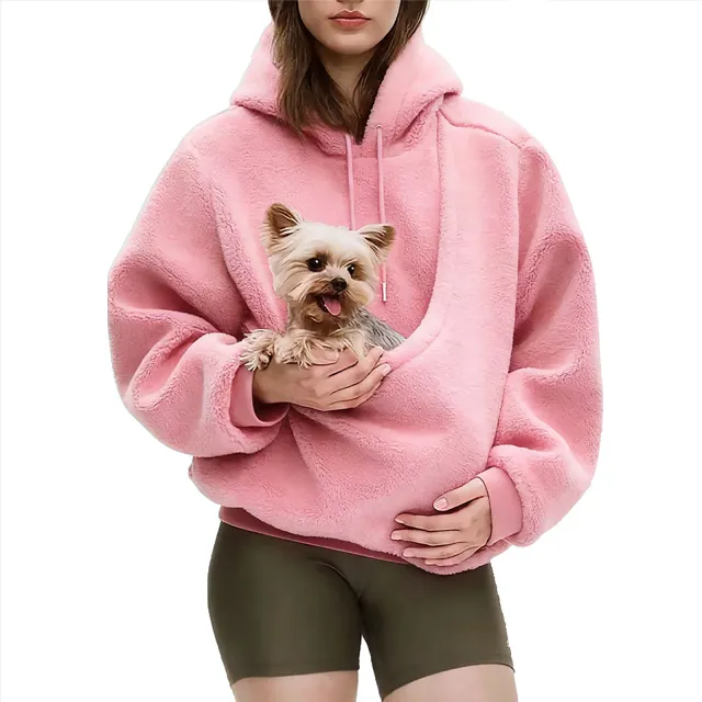 New Women's Loose Plaid Pullover Fleece Sweatshirt Pink - Shop at LoveMi