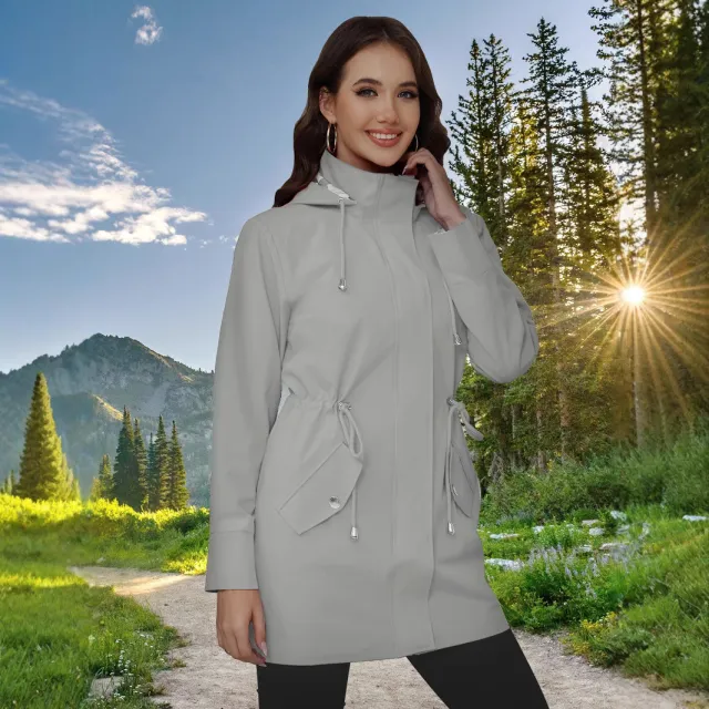 Outdoor Jacket Coat Female Versatile Casual Top Light Gray - Shop at LoveMi