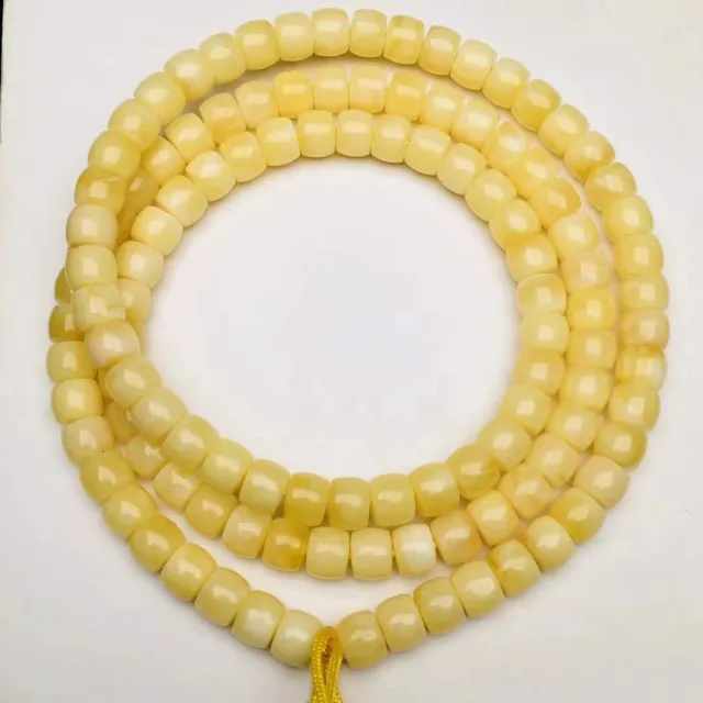 Natural Beeswax Straight Cut Buddha Beads Chicken Oil Crafts Accessories Yellow - Shop at LoveMi