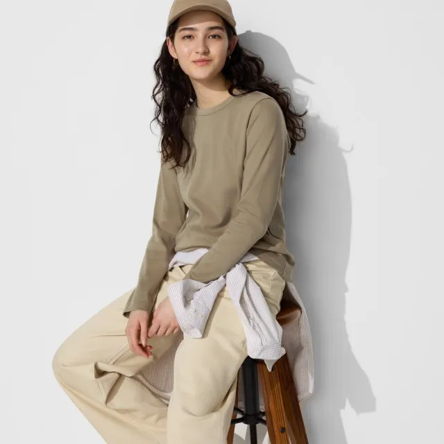 Women's Cotton Round Neck All matching Top Olive - Shop at LoveMi