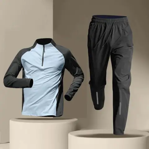 Half Zipper Training Wear Men's Quick Drying Clothes Long