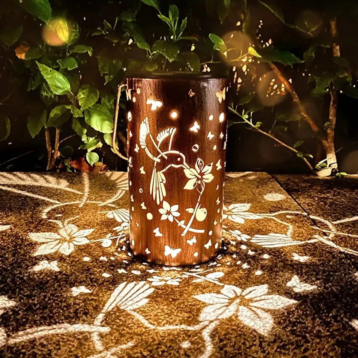 Solar Hanging Lamp Outdoor Courtyard Iron Hollow