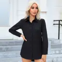 Womens Mid-length Loose-fit Chiffon Blouse view 7