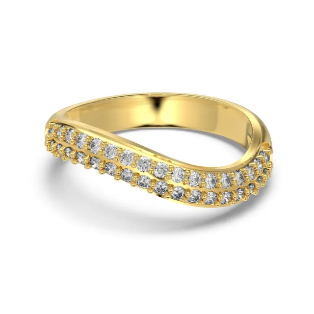 Female Zircon Inlaid Snake shaped S925 Sterling Silver Ring Gold - Shop at LoveMi