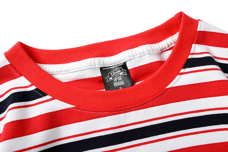 Title 20, Contrast stripes short sleeve shirt, a comforta...