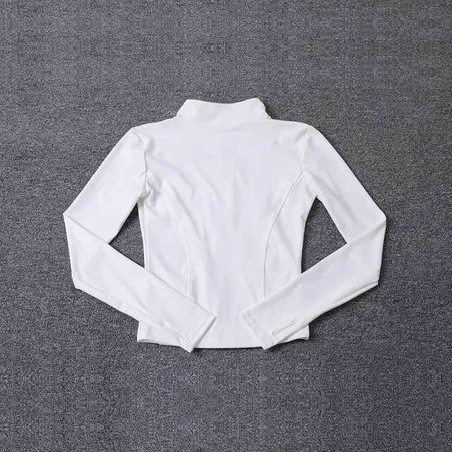 Yoga Clothes Sports Jacket Women's Tight Long sleeved Quick drying Breathable Top White - Shop at LoveMi