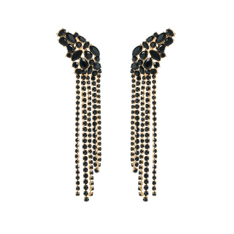 European And American Ins Earrings Exaggerated Long Alloy