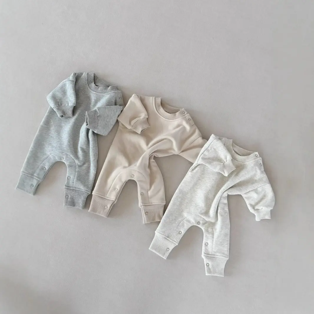 Children's Fleece Solid Color Stylish Thick Romper