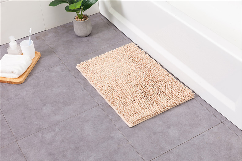 Title 3, Chenille Solid Color Bathroom Non-slip Mat