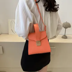 New All-match Shoulder Elegant Girls Crossbody Twist Lock Bag - Orange - View 1
