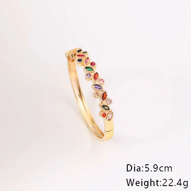 Copper Micro Inlaid Zircon Women's Net Red Leaf Bracelet