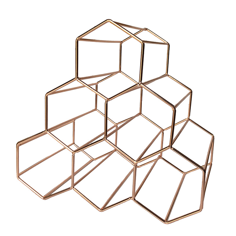 Creative Nordic Honeycomb Wine Rack Decoration Home Living Room Wine Cabinet Display Stand