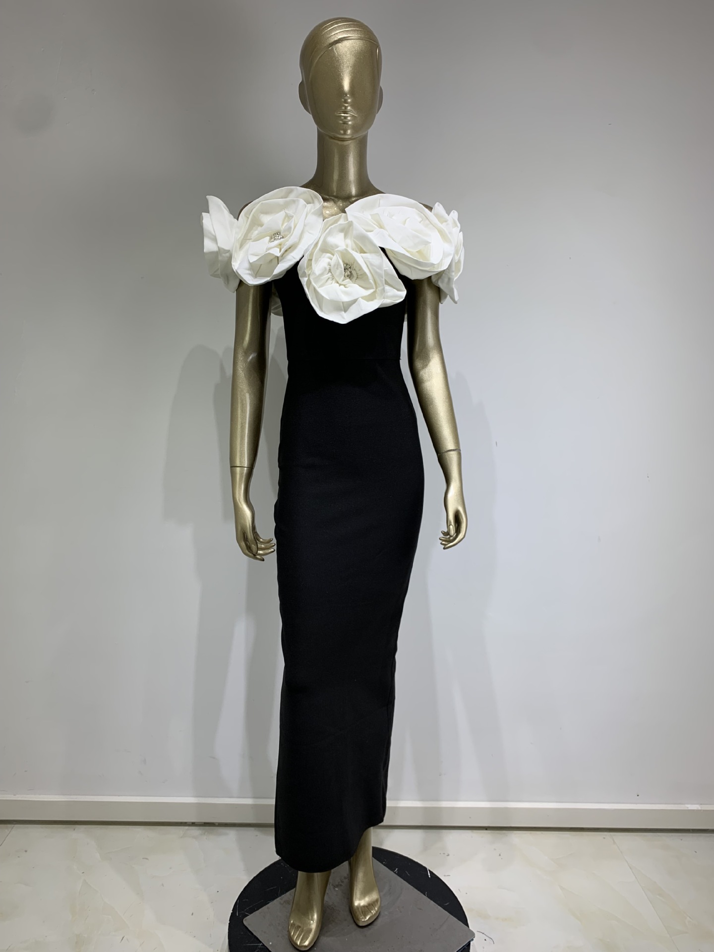 Straight-Shoulder Mesh Dress, picture 3 of 8