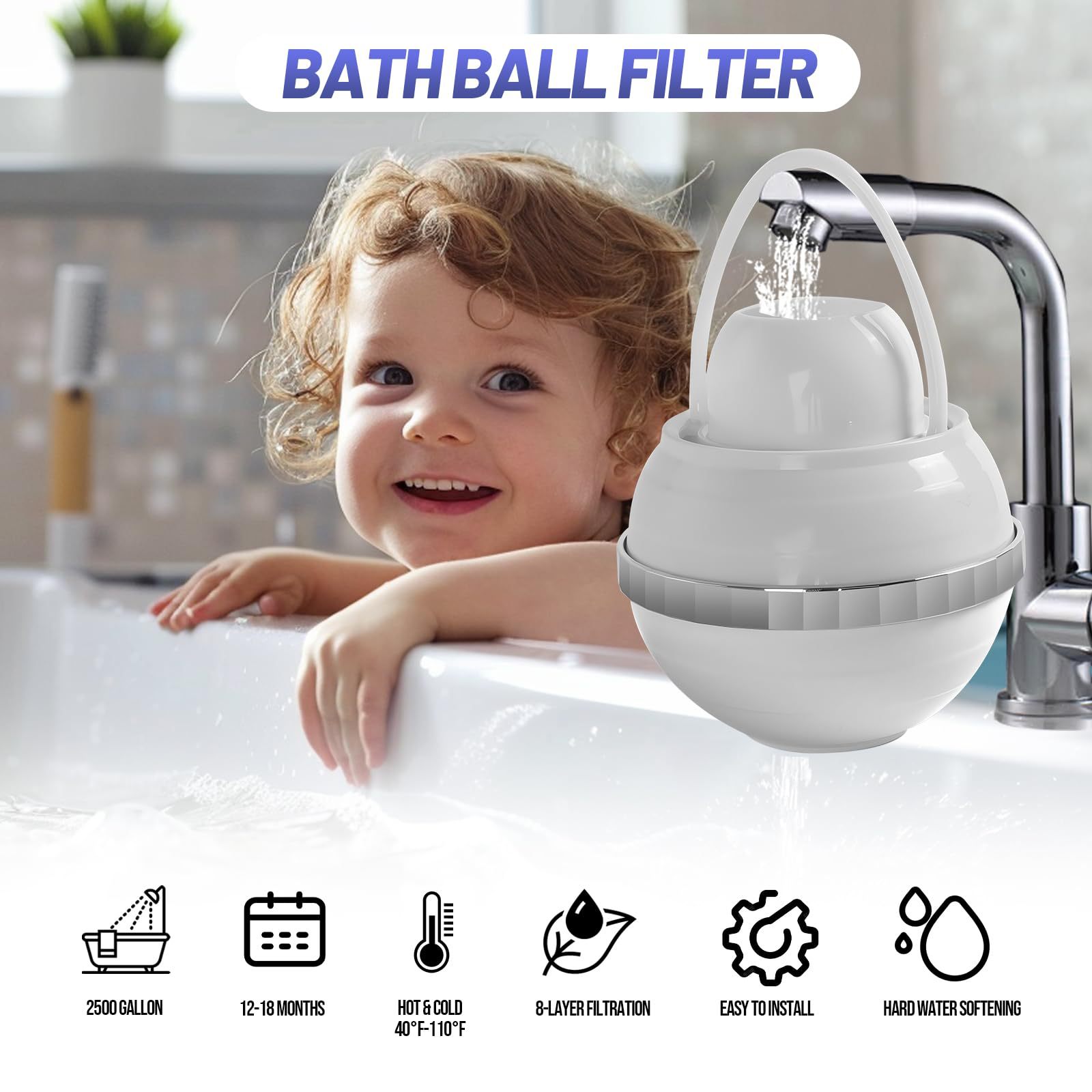 Title 8, Filtro per Vasca da Bagno Bath Treasure Install...