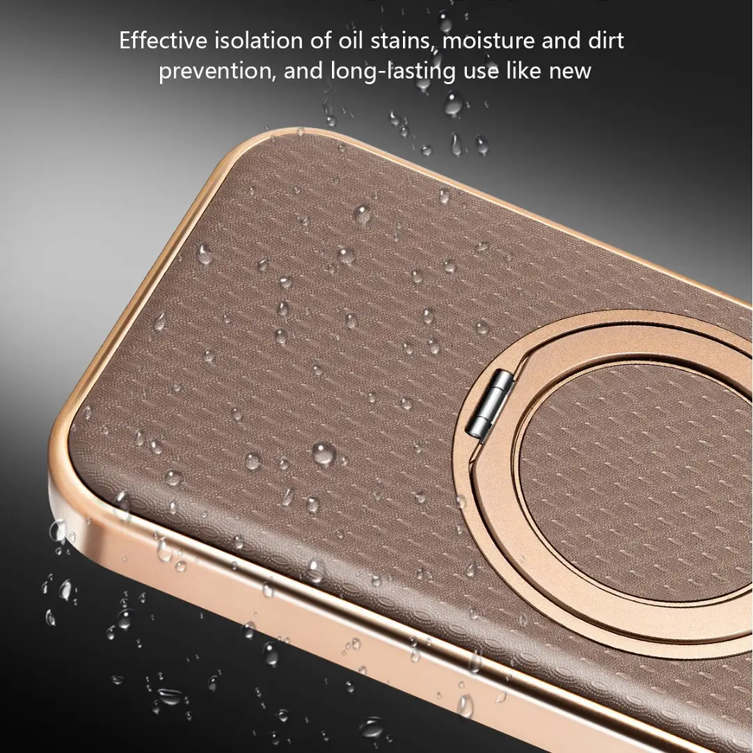 360-Degree Rotating Phone Case With Leather Finish And Stand