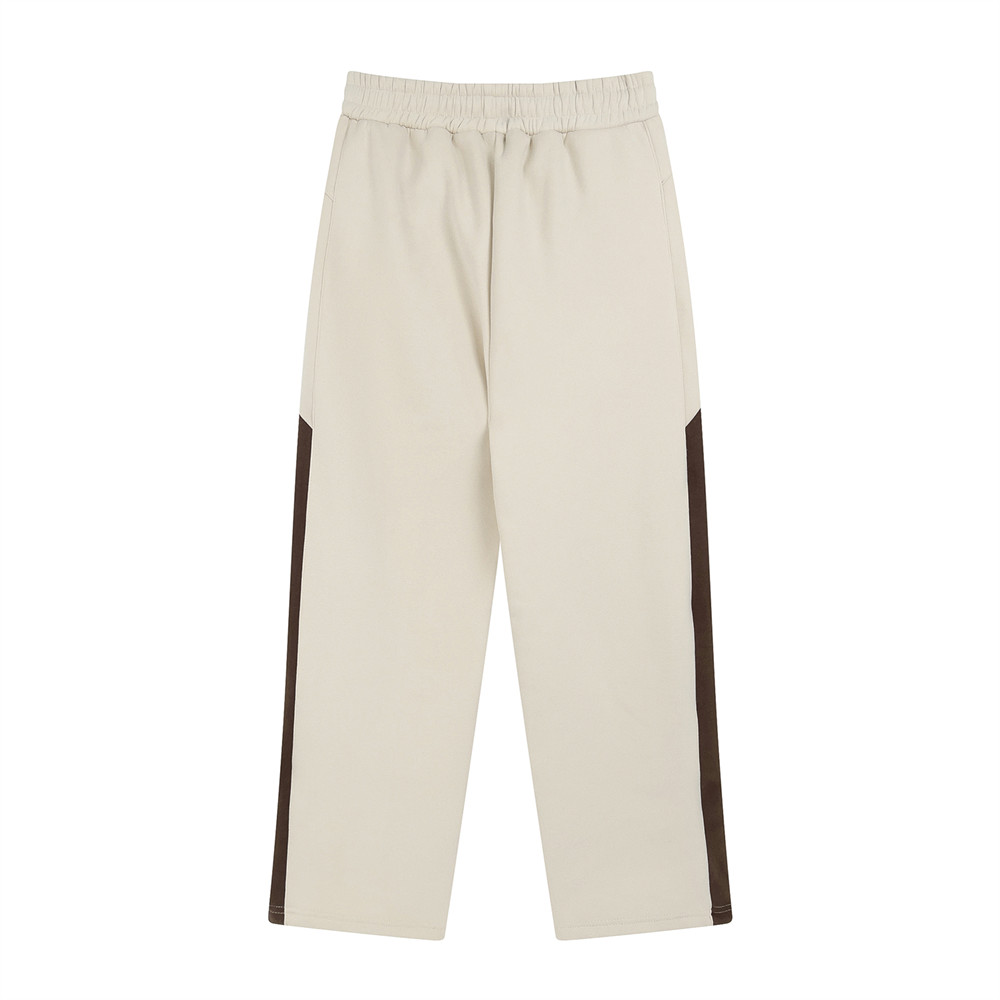 Men's Side Ribbon Matching Striped Loose Straight Pants - Image 8