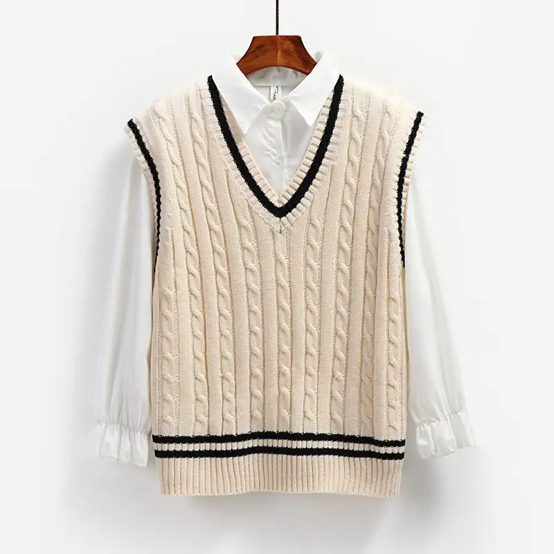New Preppy-Style Knitted Vest