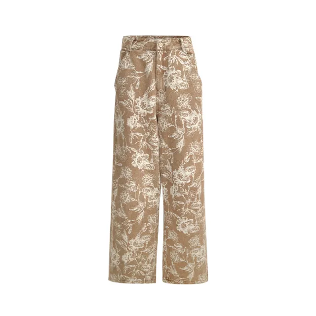 Vintage Straight Wide Leg Jeans Khaki - Shop at LoveMi