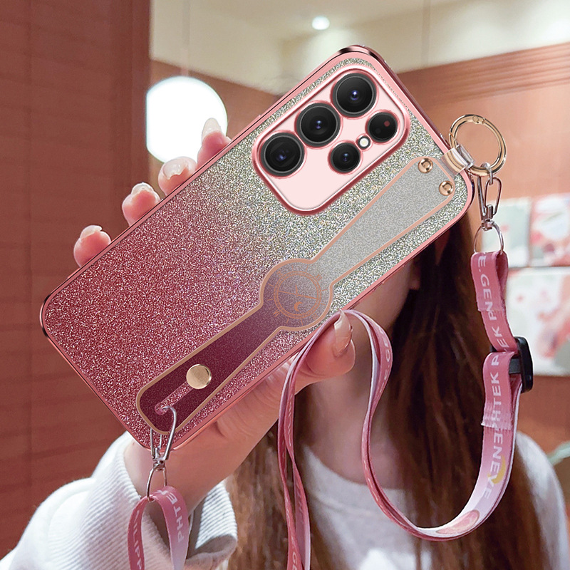 Gradient Glitter Wristband Cross Body Lanyard Phone Case - Image 3