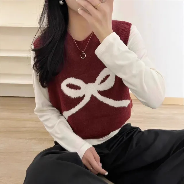 Sleeveless Vest Korean Style Slimming Bandage Dress Top Red - Shop at LoveMi