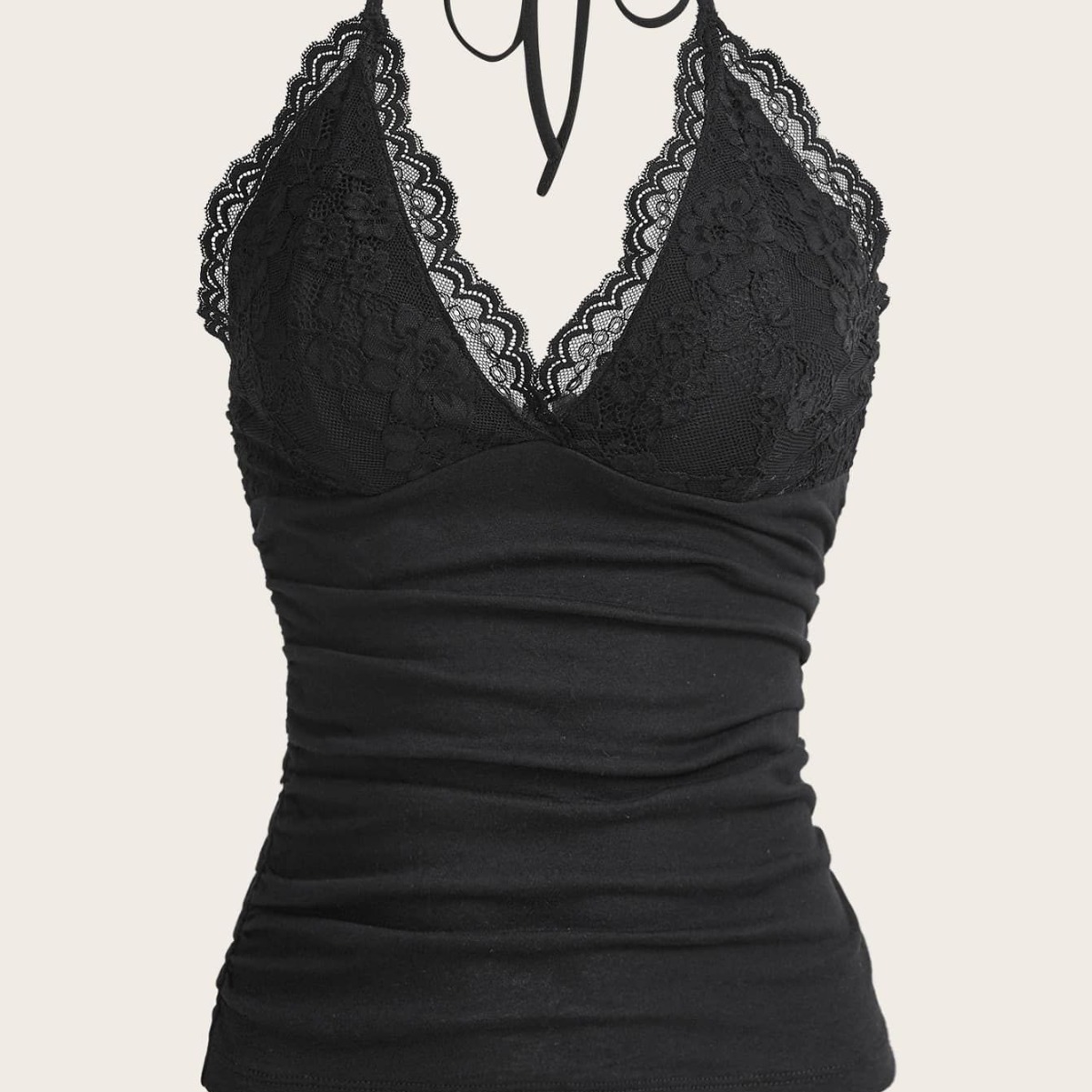 Lace Black Camisole Halterneck Vest Sexy Backless All-match