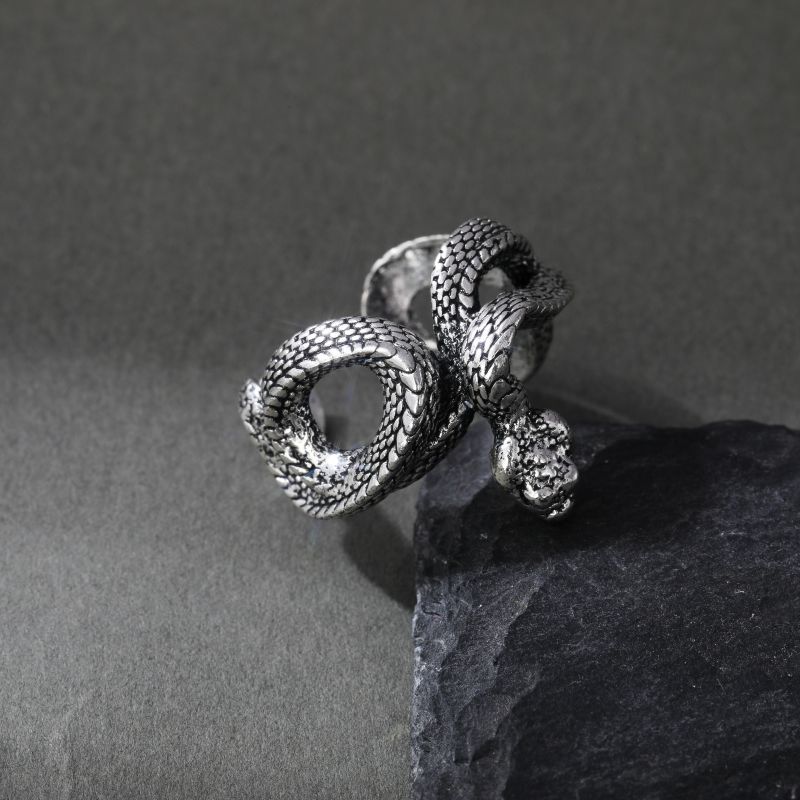 Retro Europe And America Python Ring Dark Punk Three-dimensional