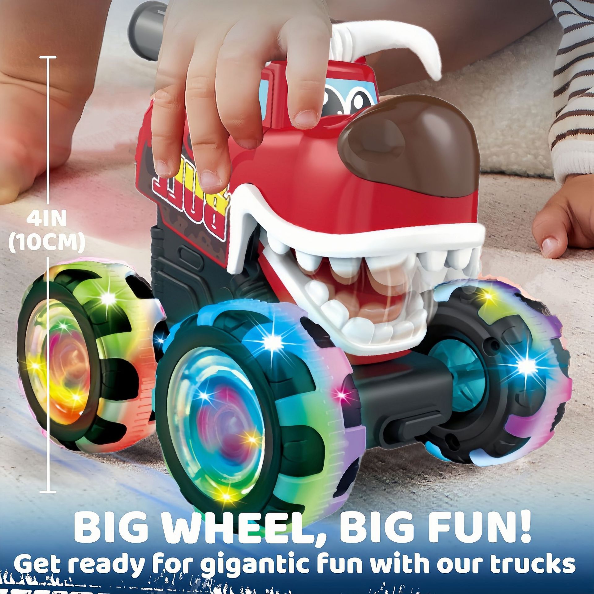Press-and-Light-Up Monster Truck Childrens Toy