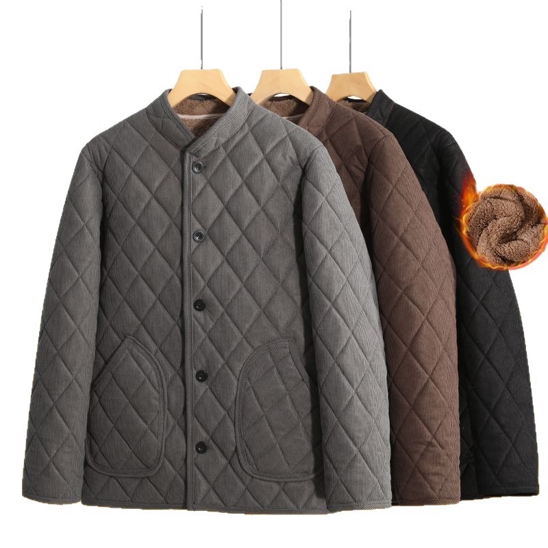Men's Fleece-lined Thick Cotton-padded Jacket - Image 1