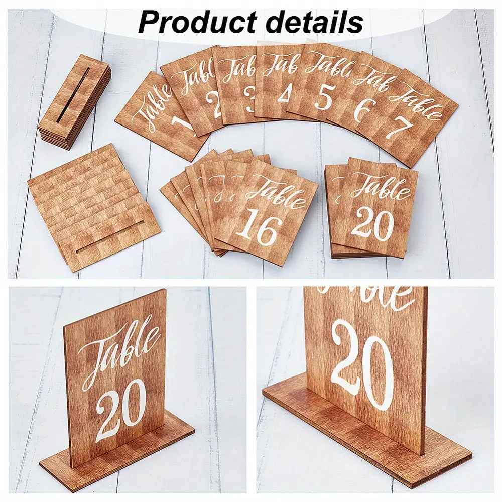 Wooden Creative Digital Table Number Plate Decoration Ornament