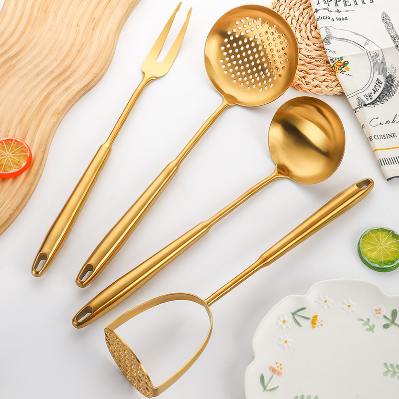 304 Gold-Plated Spatula And Strainer Set, 12-Piece Set 4