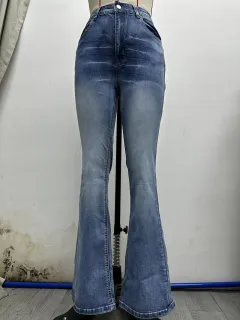 New Women's Clothes Casual Pants High Waist Stretch Washed Skinny Jeans For Women - Blue - View 1