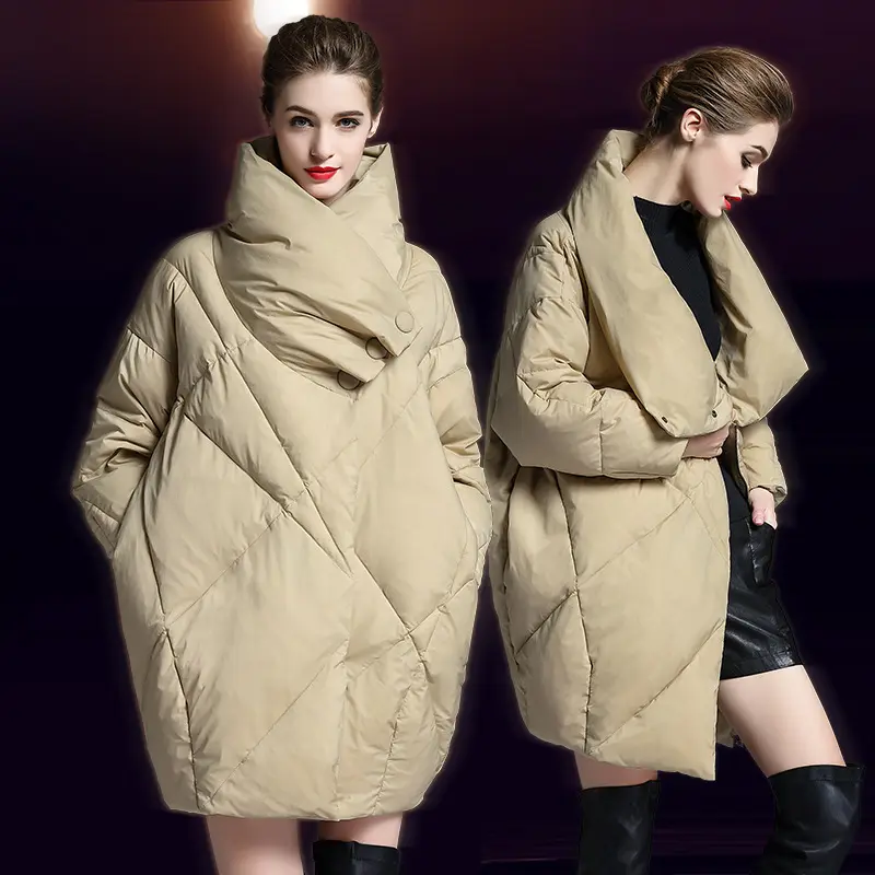 Plus-size Loose-fit Extra-thick Mid-length Down Jacket