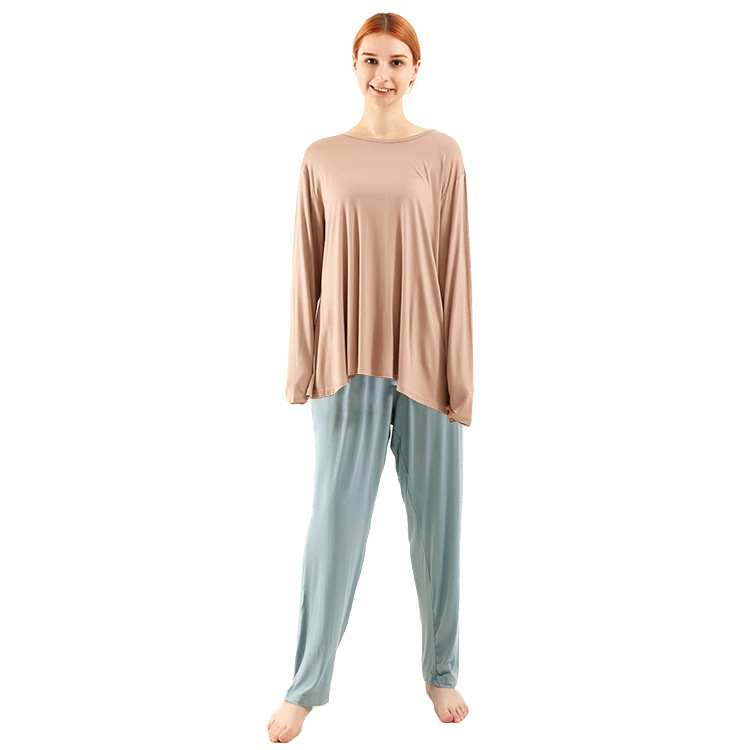 Loose High Elastic Bamboo Fiber High Quality Home Long-sleeved Trousers Suit