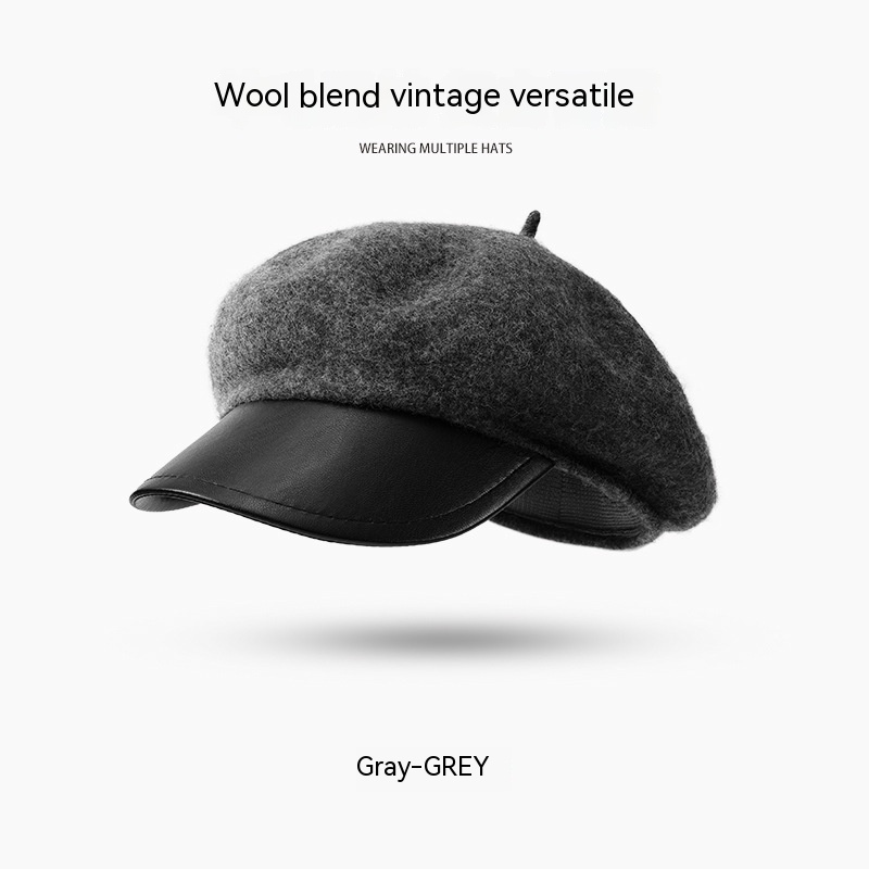 Wool Blended Women's Windproof And Warm Vintage Painter Hat Beret
