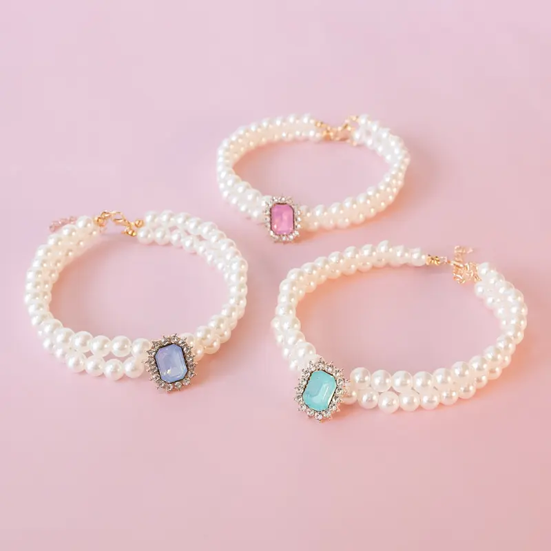 Pearl Double-strand Layered High-end Rhinestone Light-luxury Jewelry Dog Outfit