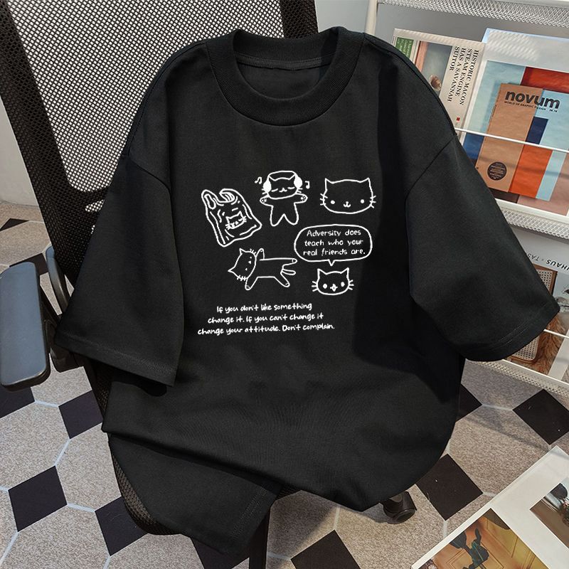 Women's Cotton Short-sleeved T-shirt With Inner Design Sense Niche Printing