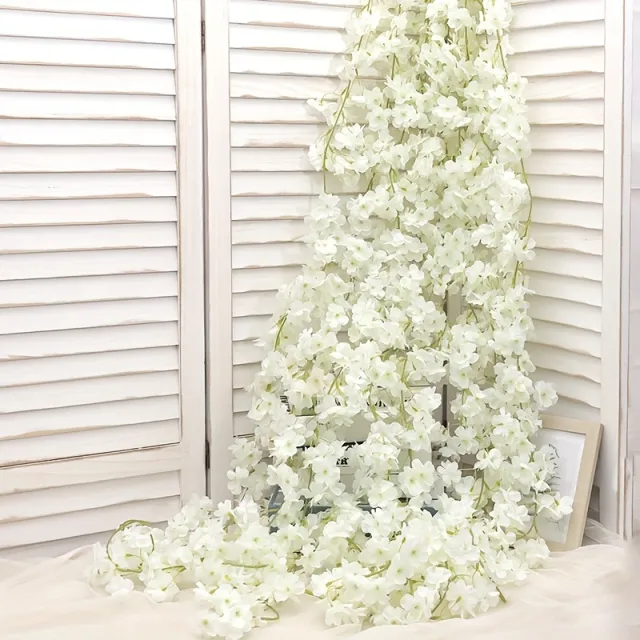 Home Wedding Pipe Wall Hanging Cherry Blossom Vine White - Shop at LoveMi