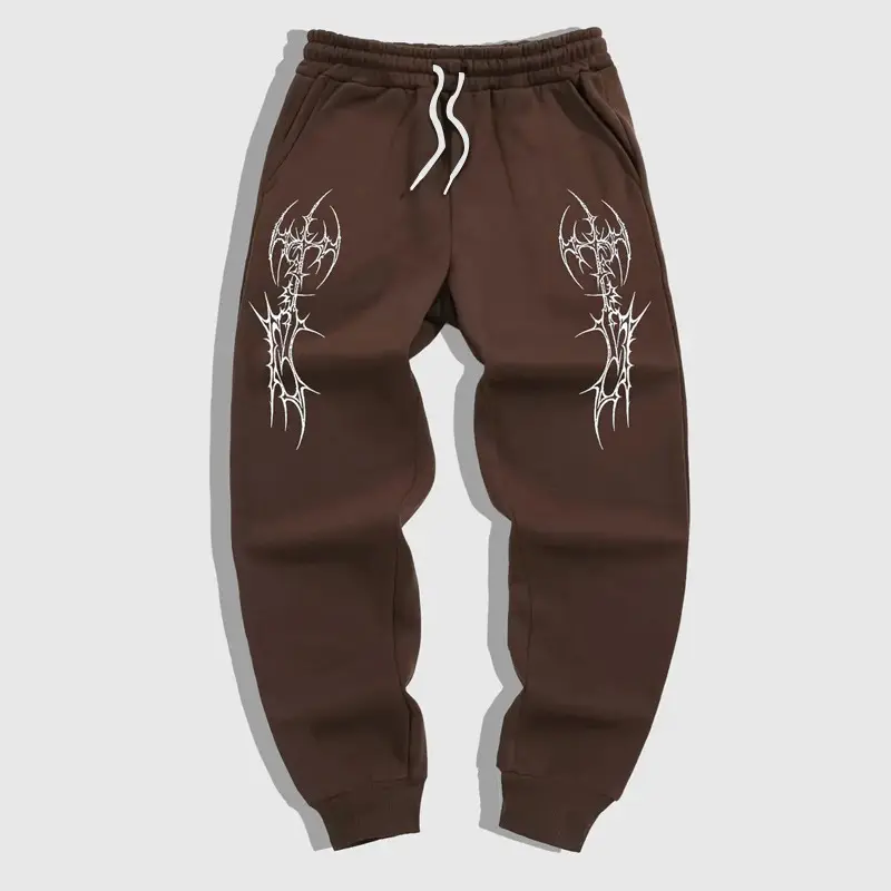 New Men's Casual Printing Elastic Waist Track