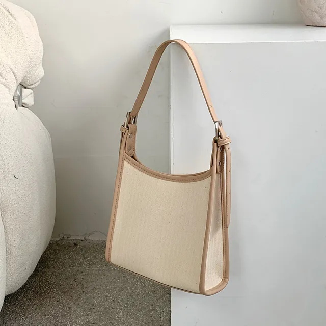 Female Summer New Stitching Shoulder Handbag Fashion All match Niche High Sense Underarm Bag Apricot - Shop at LoveMi