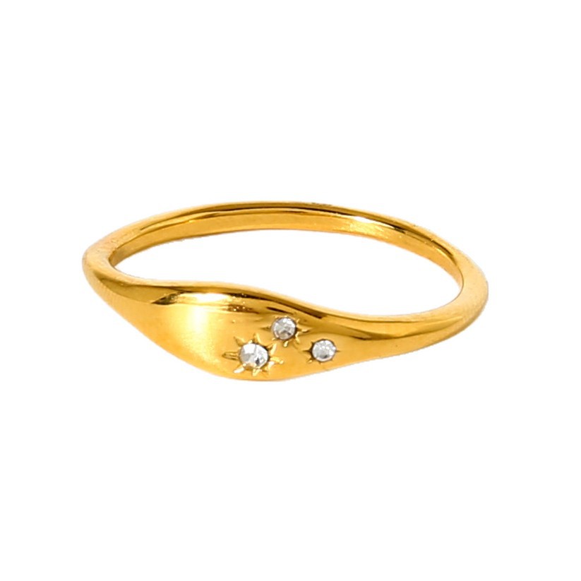 Stainless Steel Zircon Ring