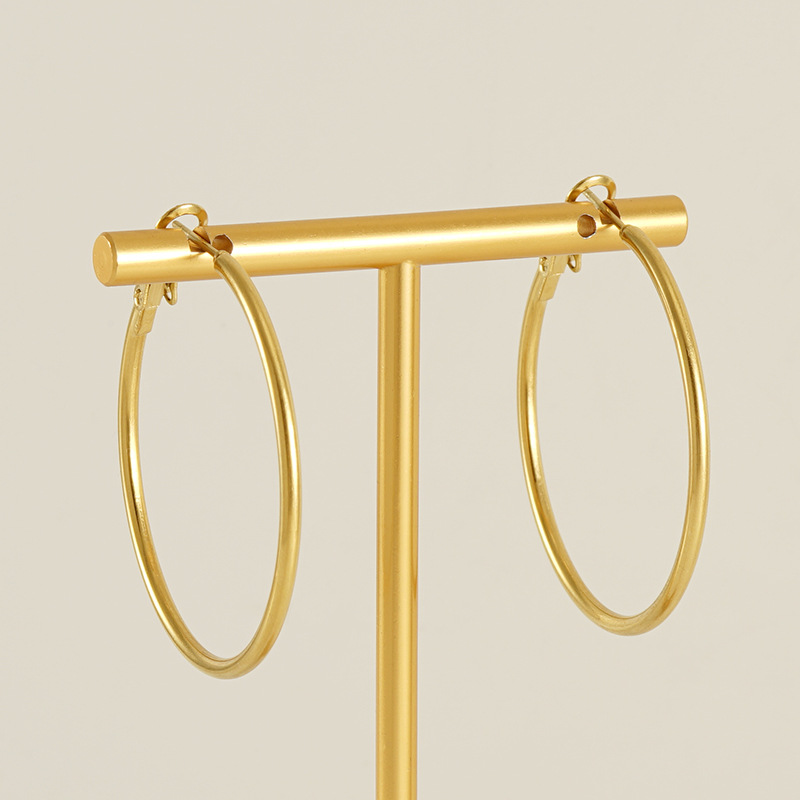 New Stainless Steel Titanium Steel 18K Gold Earrings