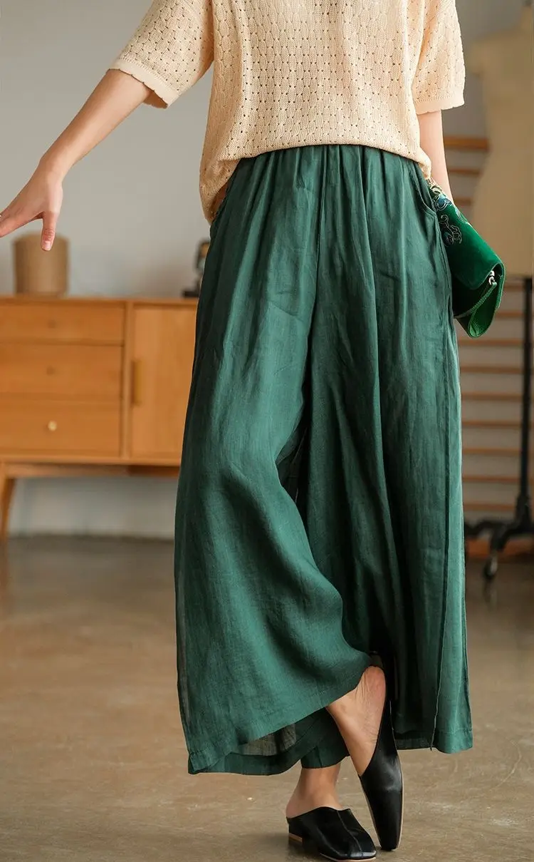 Title 1, High-quality Leisure Hemp Hemp Wide Leg Pants F...